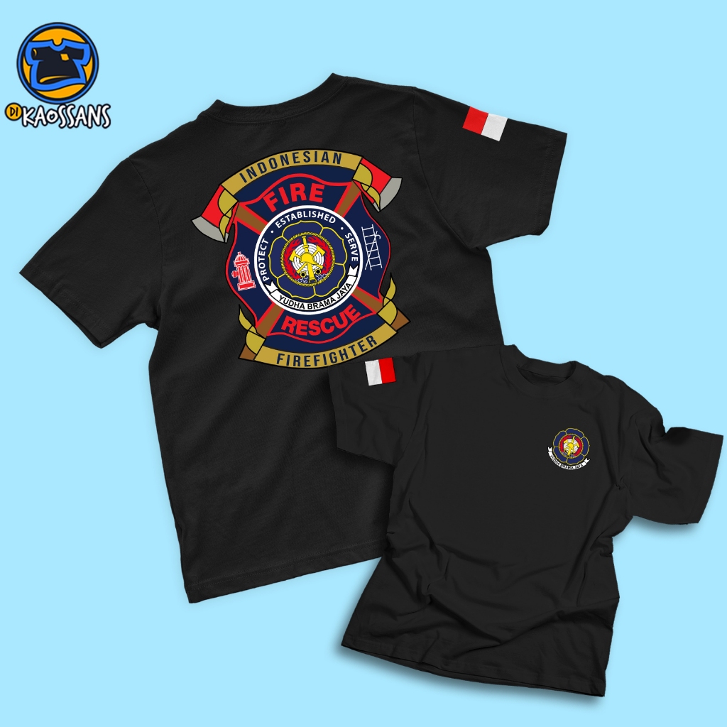 Kaos Pria DAMKAR PEMADAM KEBAKARAN FIREFIGHTER Dewasa Baju Atasan Unisex Dikaossans
