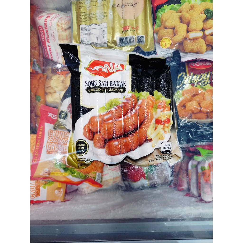 

Frozenfood YONA Sosis Sapi Bakar Jumbo 500gr/isi 6pcs