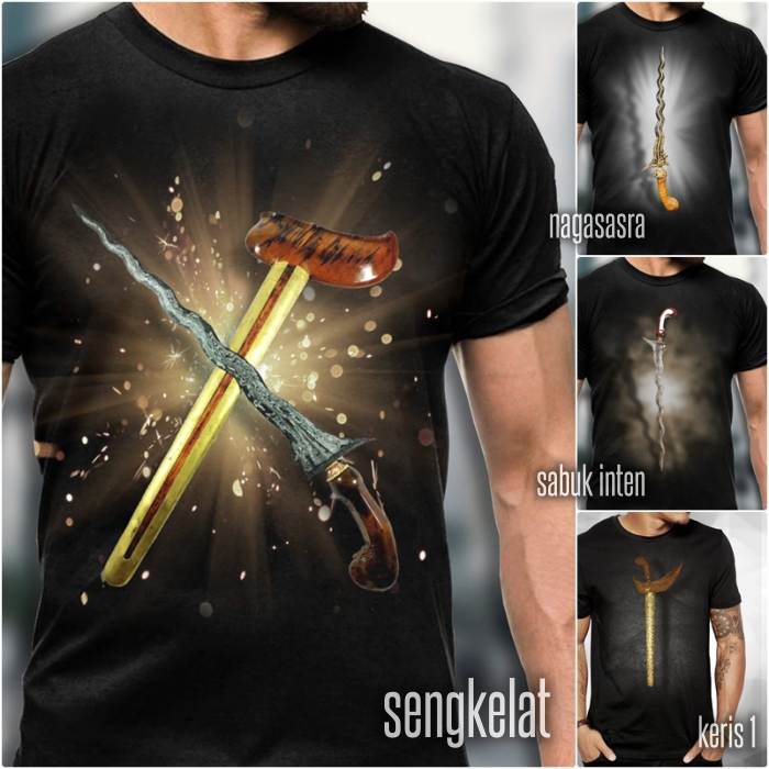 Kaos Gambar KERIS Nagasasra Sabuk Inten Sengkelat Jawa Jogja Solo Tosan Aji Budaya Yogyakarta Kraton