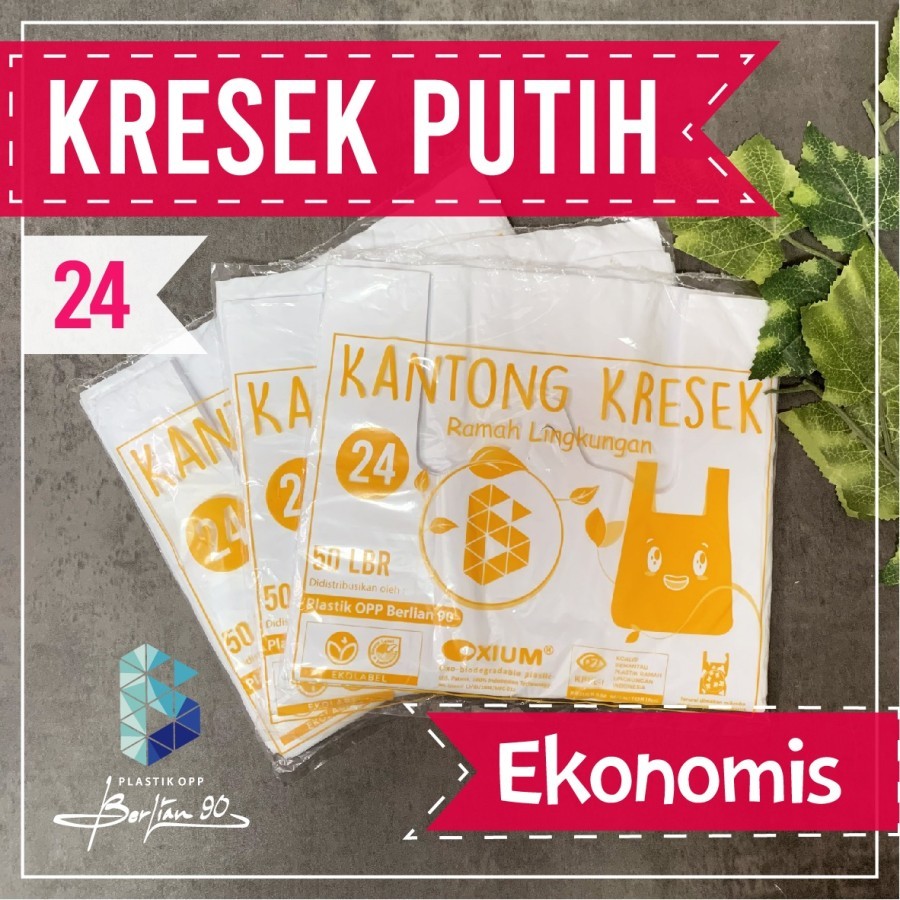 Kantong plastik putih 24 kresek putih ekonomis ukuran 24 isi 50