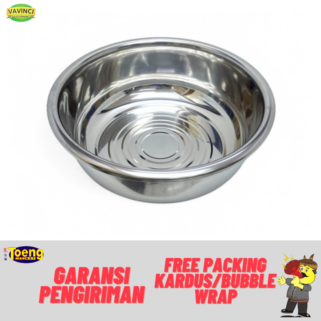 Baskom Stainless Jumbo Tebal 60cm Vavinci - BASKOM TEBAL 60CM B-21160 VVC