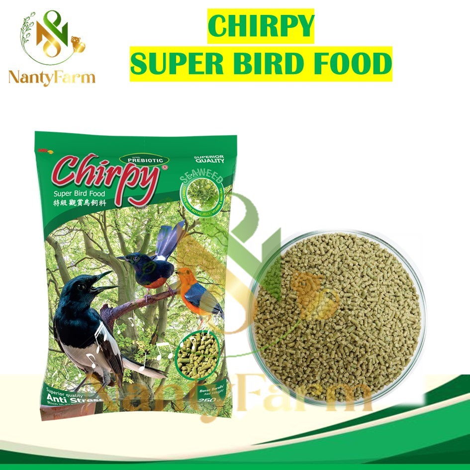 CHIRPY Rumput Laut Pakan Burung Voer Kasar Hijau SEAWEED 400 GRAM