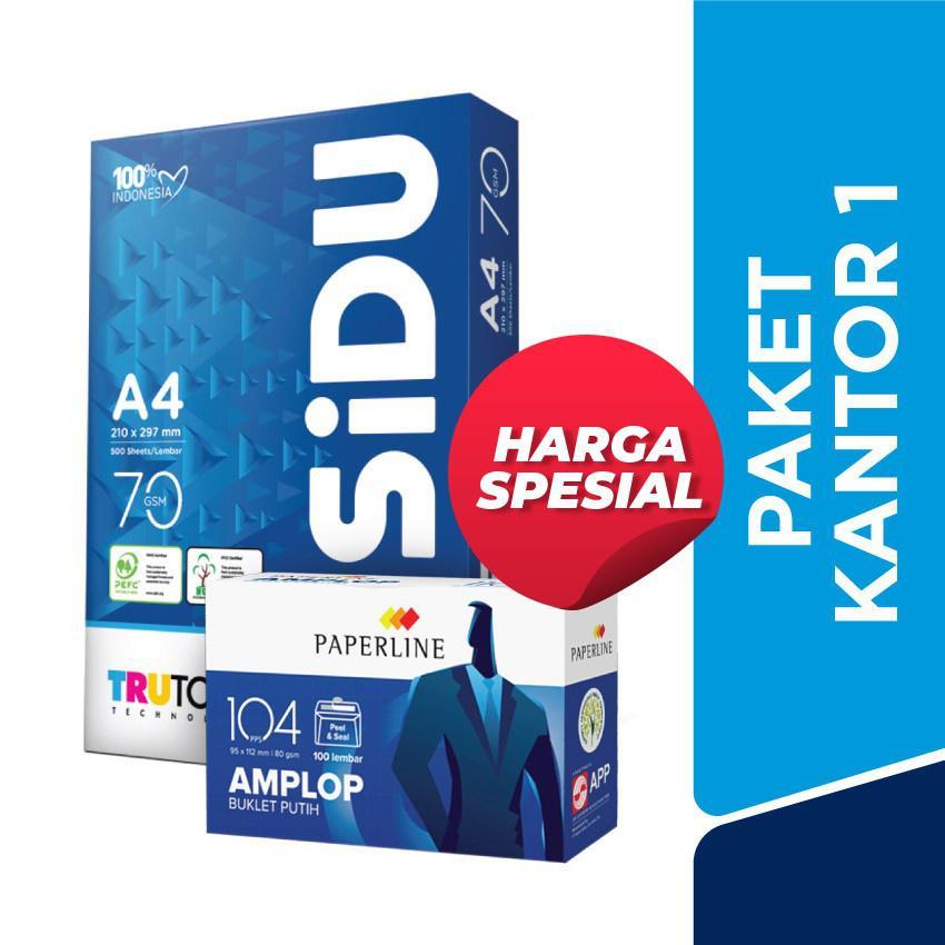 

SiDU Paket Kantor 1 (Kertas HVS 70 GSM A4 & Amplop 104 PPS)