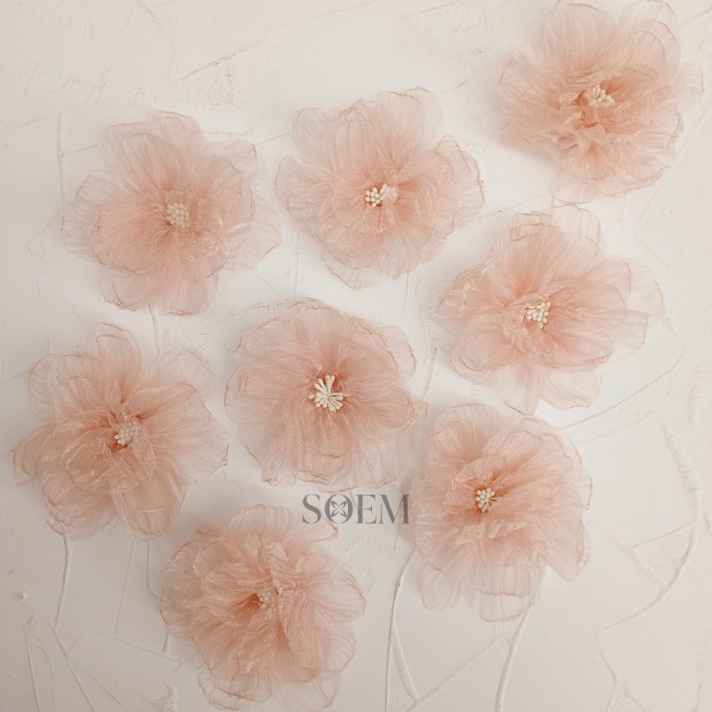 BUNGA ORGANZA / BUNGA 3D / BUNGA PAYET / APLIKASI BUNGA