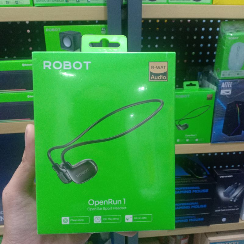 handsfree earphone ows tws wireless robot openrun 1 open ear sport headset bluetooth