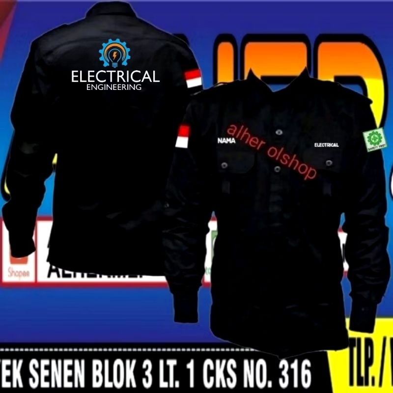Kemeja electrical engineering baju electrical engineering seragam electrical engineering Pdh electri