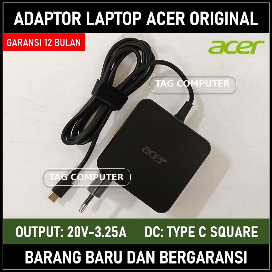 CHARGER ADAPTOR ACER SWIFT GO 14 SFG14-41 SFG14-71 65W USB TYPE C ORIGINAL