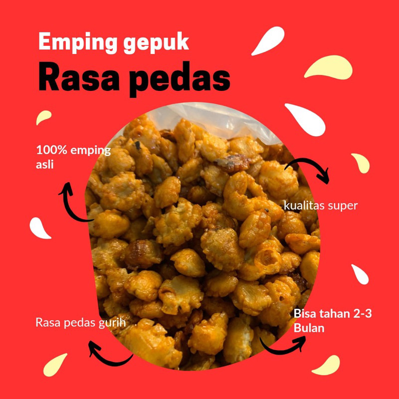 

emping melinjo gepuk pedas khas limpung