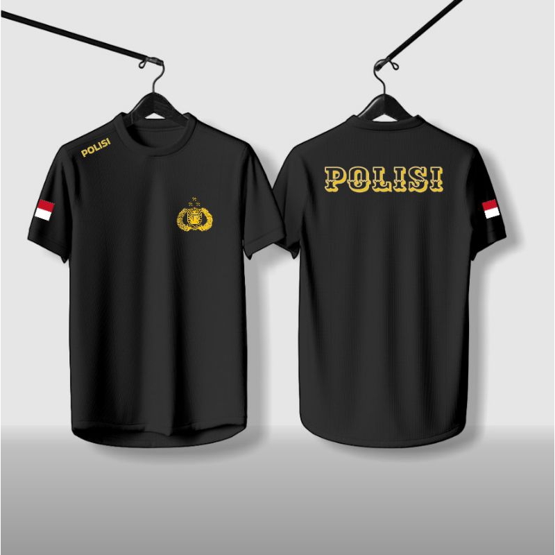 Kaos Polisi Hitam Lengan Pendek / kaos Jersey polisi / baju pria polisi / baju kaos atasan polisi