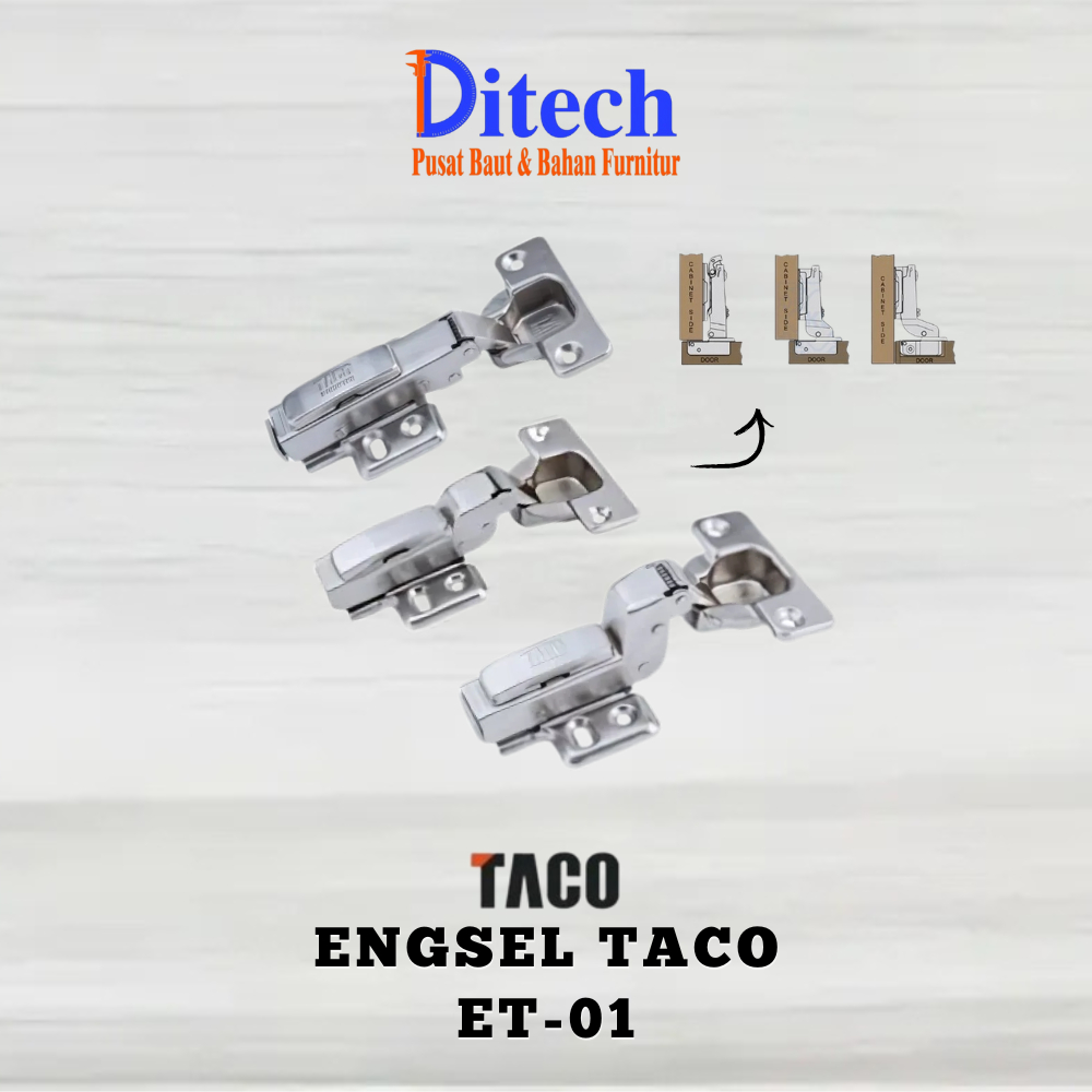 ☑️ENGSEL TACO ET-01/ENGSEL SLOWMOTION/ENGSEL PINTU LEMARI