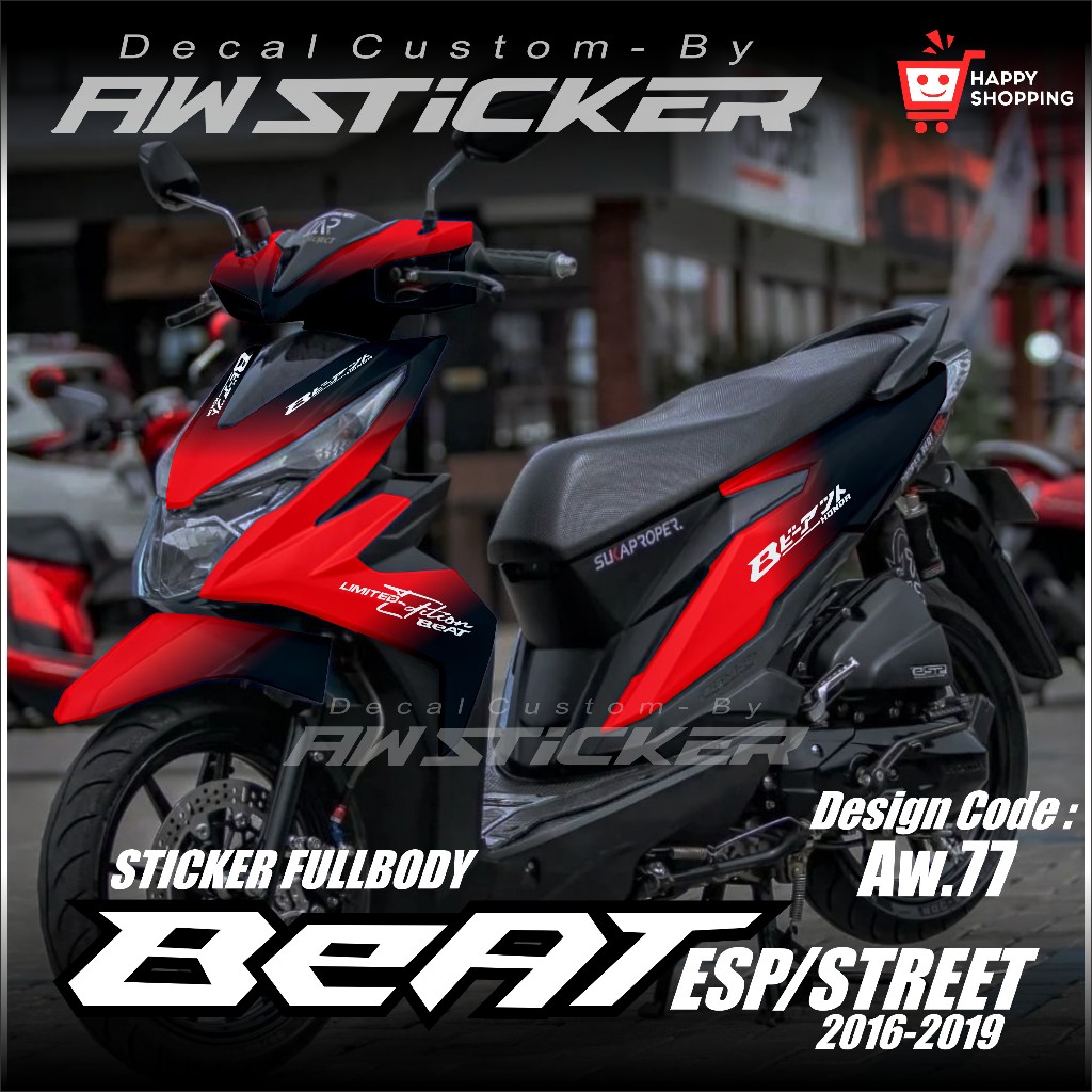(COD) TERBARU Decal Sticker Honda Beat ESP BEAT STREET Full body 2016 2017 2018 2019 - Stiker Skotle