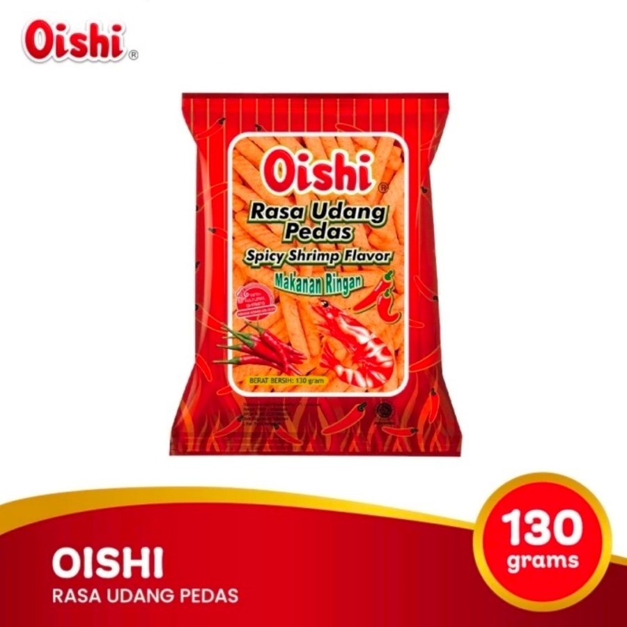 

Oishi stik snack rasa Udang Pedas 130 gram