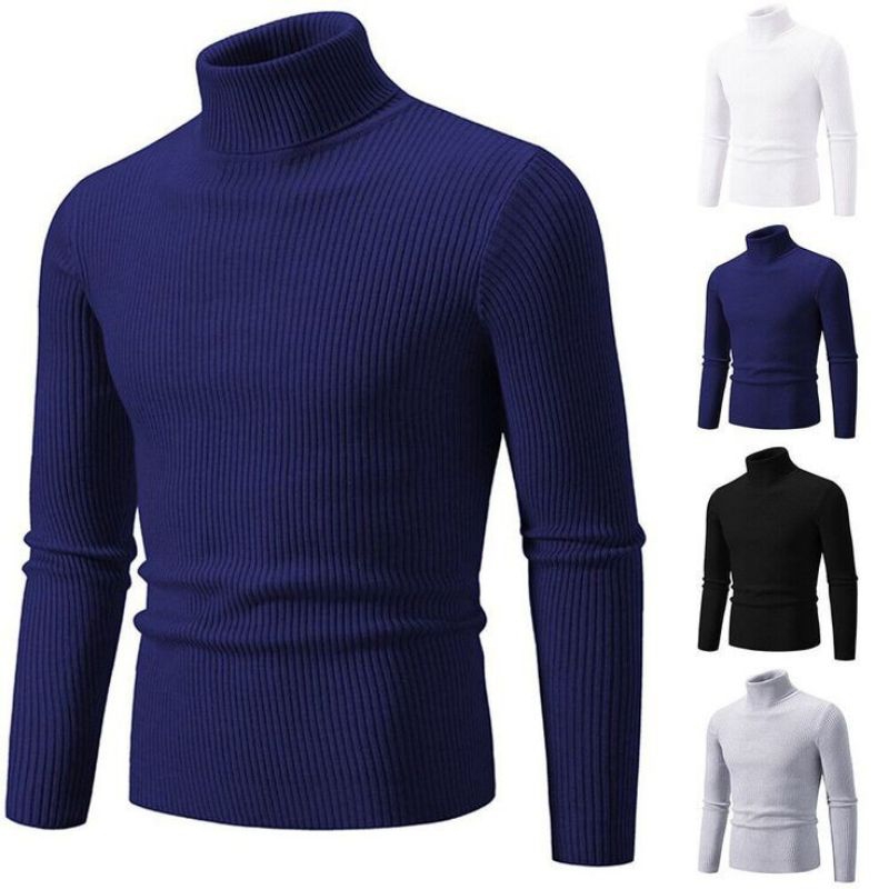 TURTLE NECK PRIA Kaos Turtle Neck Pria Lengan Panjang Rib Cotton Ukuran M L XL PRIA LENGAN PANJANG (