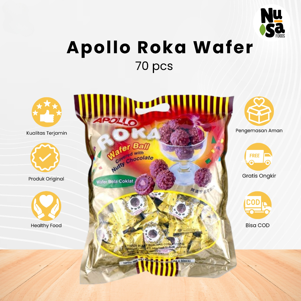 

Coklat Roka Apollo Wafer Ball Isi 70 Pcs Original