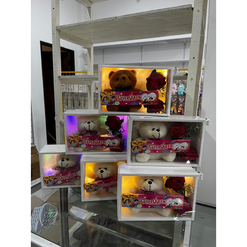 

Flower bear box | Hadiah pacar edisi valentine