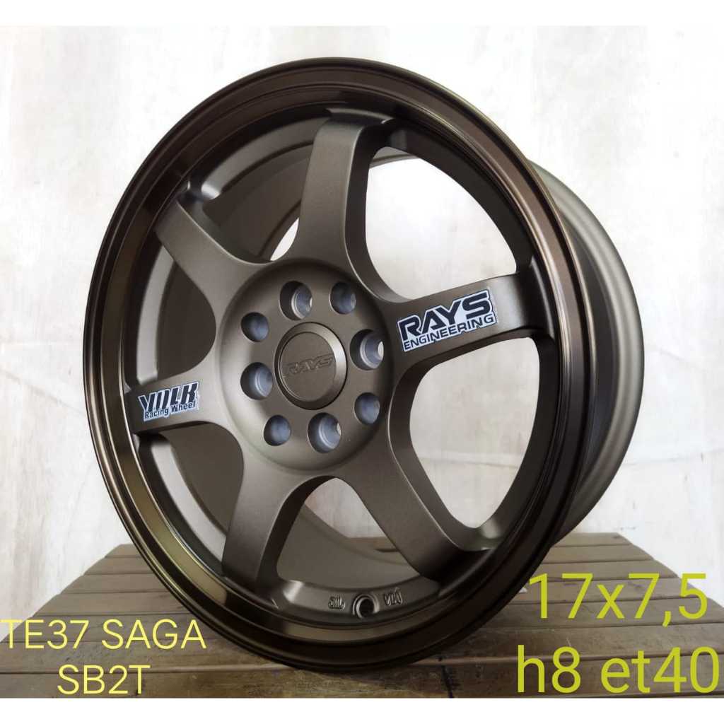 VELG RACING MOBIL MURAH RING 17 VOLK RAYS TE37 SAGA R17X7,5 H8X100/114,3 ET40 BRONZE