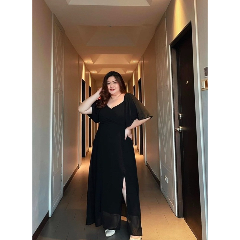 Ay00 CARLYN Long Dress Bigsize Dress Pesta Jumbo Dress Pantai Ready Ukuran Lingkar Dada 110 - 150