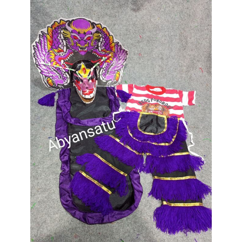 celana barongan kaos reog Ponorogo caplokan anak satu paket