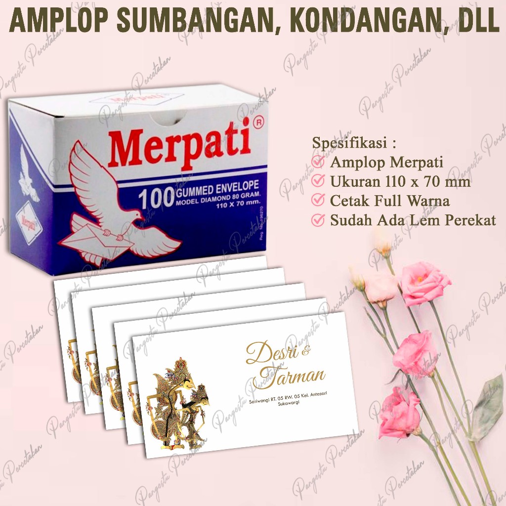 

50 lembar Amplop Kondangan sudah isi nama murah