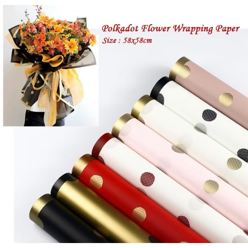 

Polkadot Flower Wrapping Paper 58x58cm