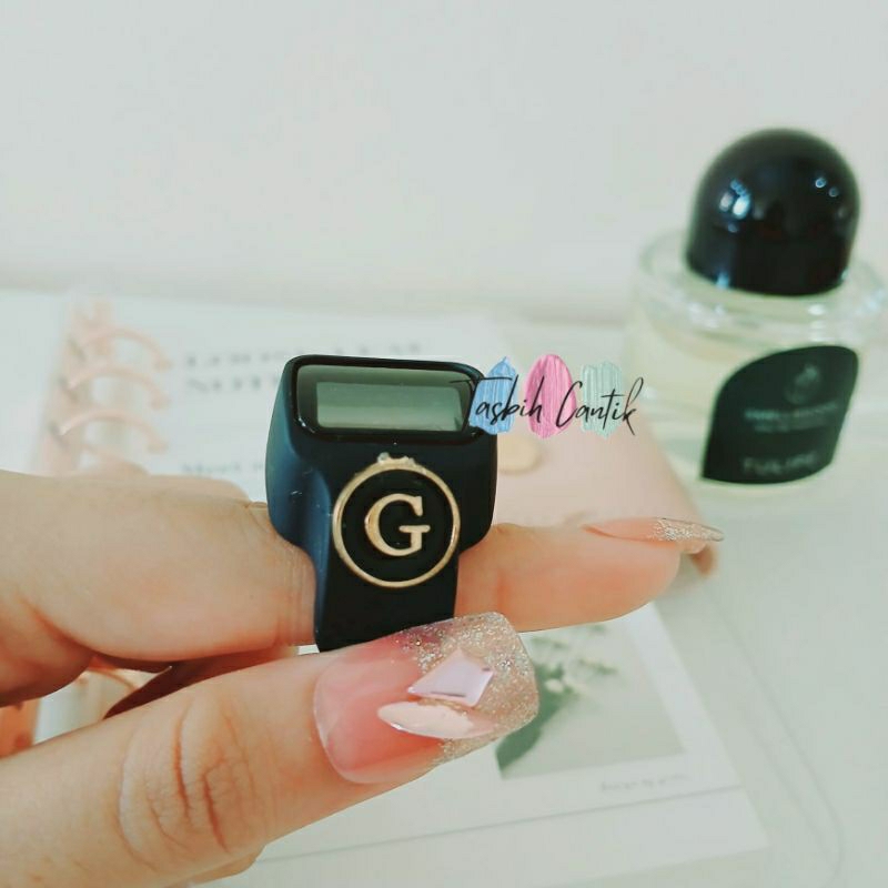 Tasbih Digital Cincin Aesthetic Alat Dzikir Souvenir Tahlilan 40 Hari Hampers Umroh Ring LED Hitam H