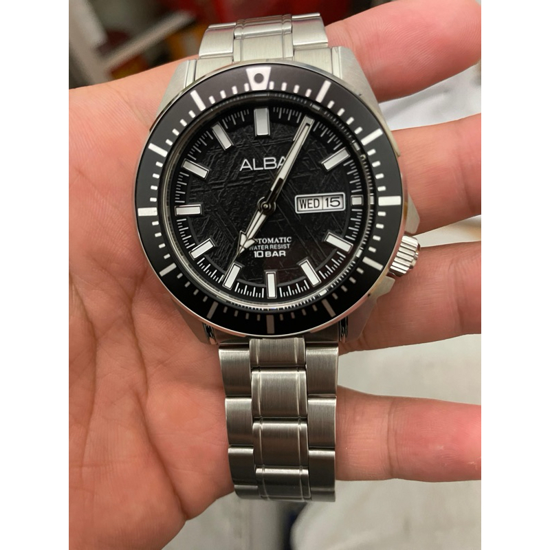 Jam Tangan Pria ALBA Flagship AL4717X1 Automatic Black Dial Stainless Steel Strap