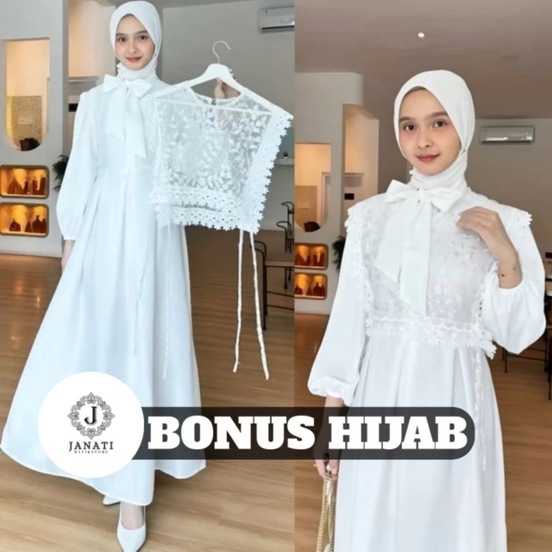 FLASH SALE (LEBARAN SERIES) GAMIS MUSLIMAH SYAKILA MODEL ROMPI TILLE BORDIR OUFIT DRESS LEBARAN