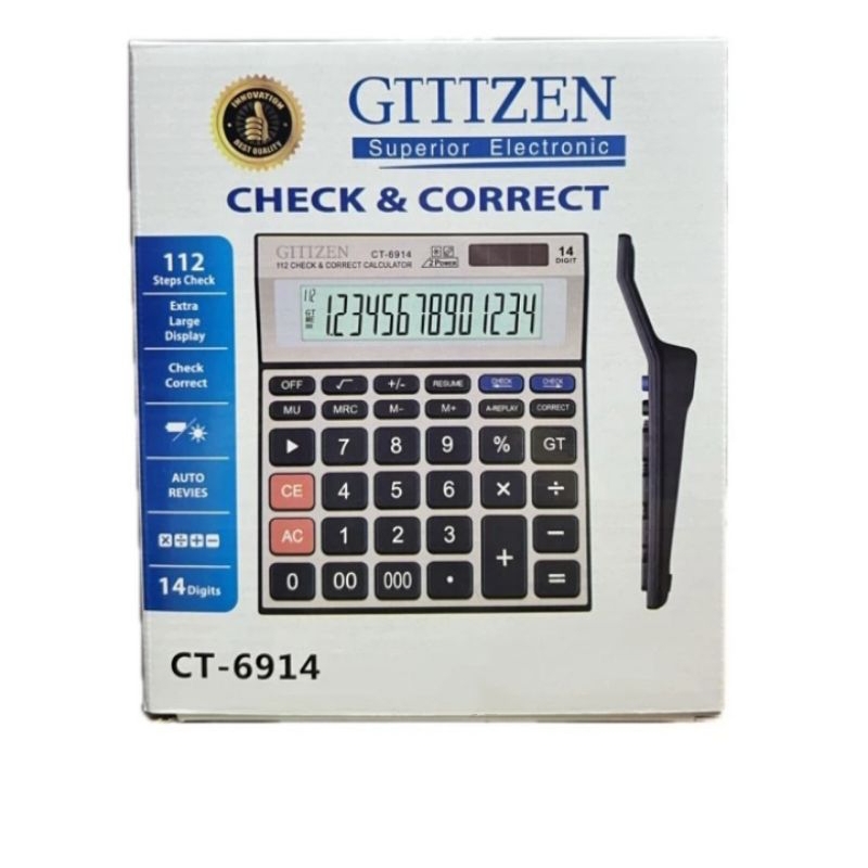 

CITIZEN CT 6914 Calculator / Calculator Dagang Extra Big Display 14Digit