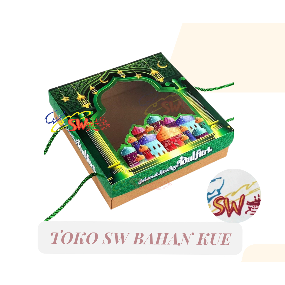 

(PER PCS) BOX SQ HIJ TALI 20X20X6 / BOX IDUL FITRI