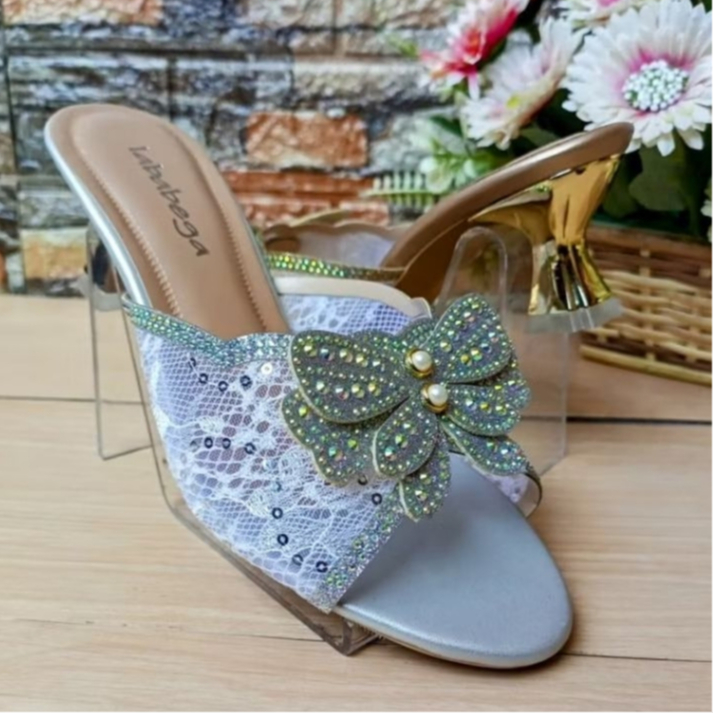 Heels Pesta Elegan /Sendal Wedding Pengantin Wanita Hak 5Cm Size 36-42 Ukuran Jumbo | Lababega Shoes