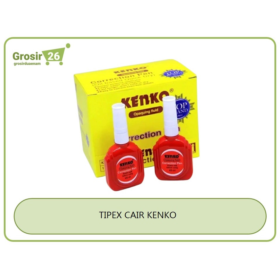 

(6 PCS) TIPEX CAIR CORRECTION FLUID TIP-EX / TIP-X AIR STIPO KENKO KE-01 BOTOL MERAH