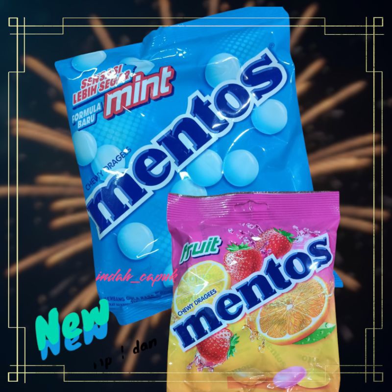 

permen Mentos sak buah dan mint