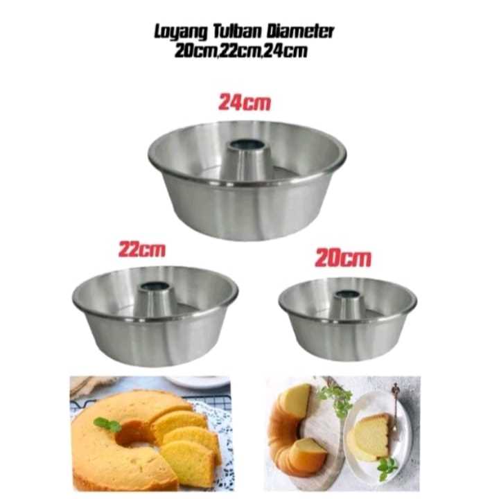 Loyang tulban press tanpa sambungan  18 20 22 24cm loyang bolu tebal