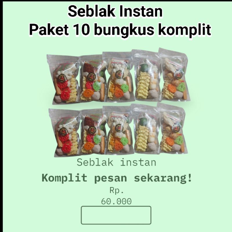 

Seblak instan isi 10pcs /Seblak instan komplit/Seblak instan Ngeunah