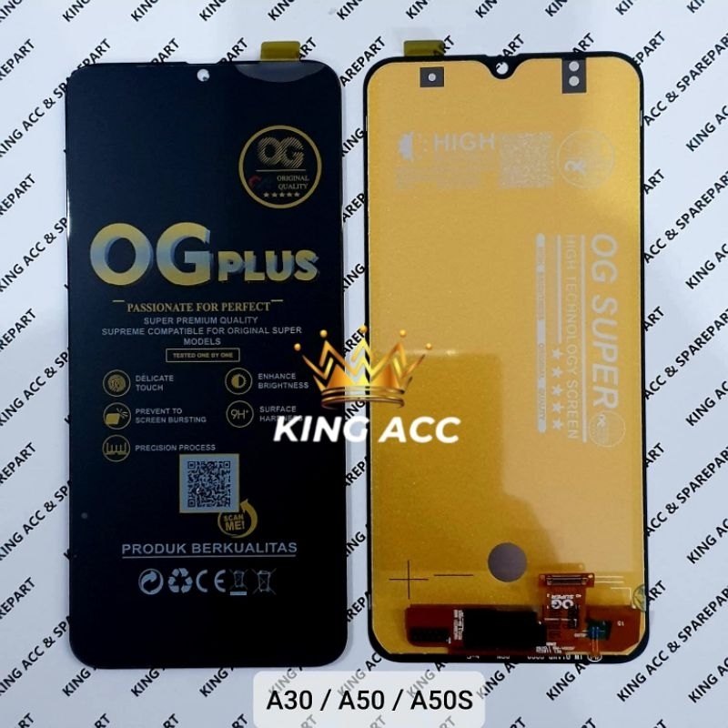 NEW OG SUPER LCD TOUCHSCREEN SAMSUNG GALAXY A30 / A305 / A50 / A505F / A50S / A507 BLACK OG SUPER