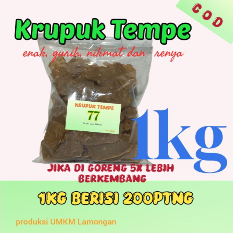 

Krupuk Tempe kedelai menta 1kg produksi rumahan