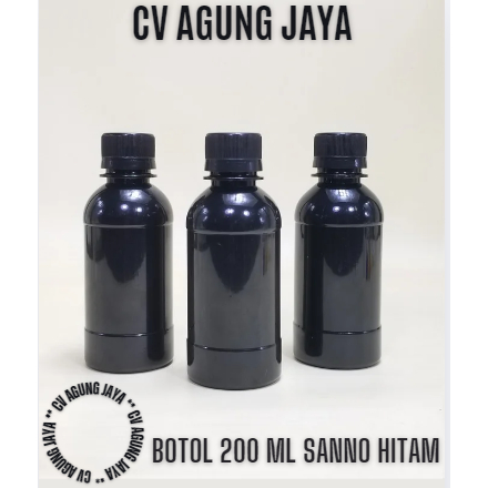 Botol 200 ml Hitam Sanno Pocari / Tutup Pocari /  Botol Plastik / Botol Pet Food / Botol Madu / Boto