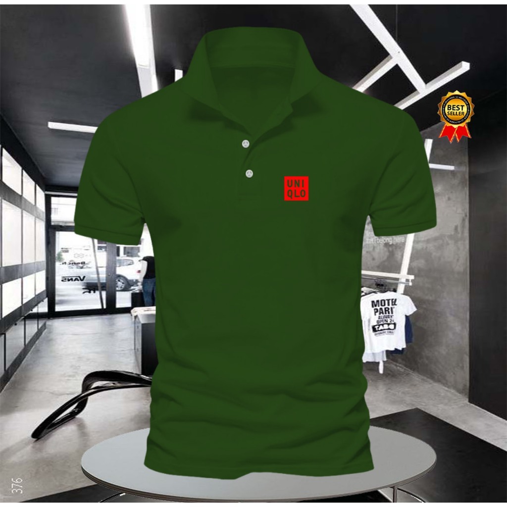 T-Shirt Polo kerah pria/ Wanita Uniqlo Merah Kaos Kerah Dewasa Shirt / Kaos Wangki Pria Polo