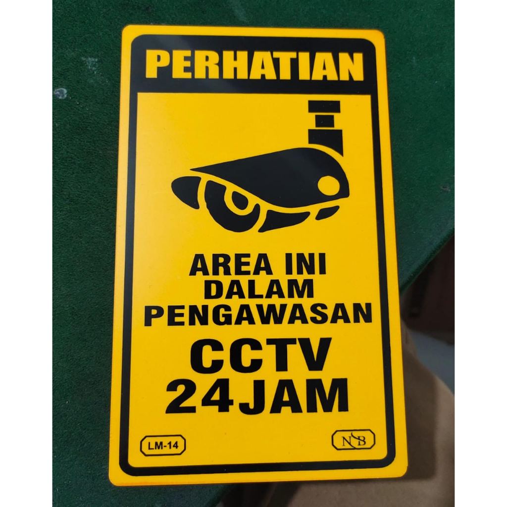 

Label Acrylic Medium / Label Akrilik Medium 11x18cm - Perhatian Area Ini Dalam Pengawasan CCTV 24Jam (Kuning_Hitam)