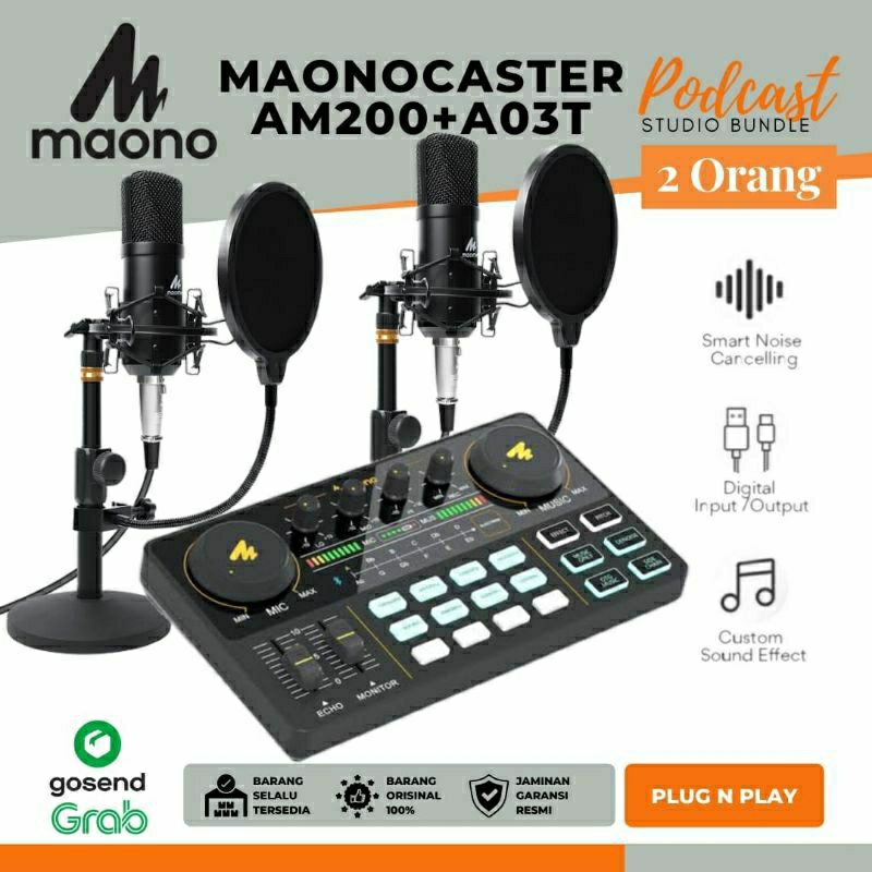 Paket Podcast Maono Au-Am200 Plus 2 Mic Maono A03T