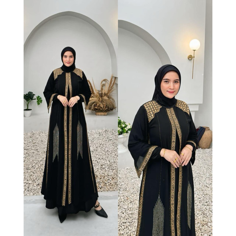 ABAYA PREMIUM TERBARU HALWA DRESS GAMIS ARAB ABAYA TURKEY BORDIR COD