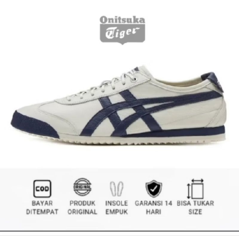 Sepatu Unisex Onitsuka Tiger ORIGINAL SD Cream Navy Indiana Ink