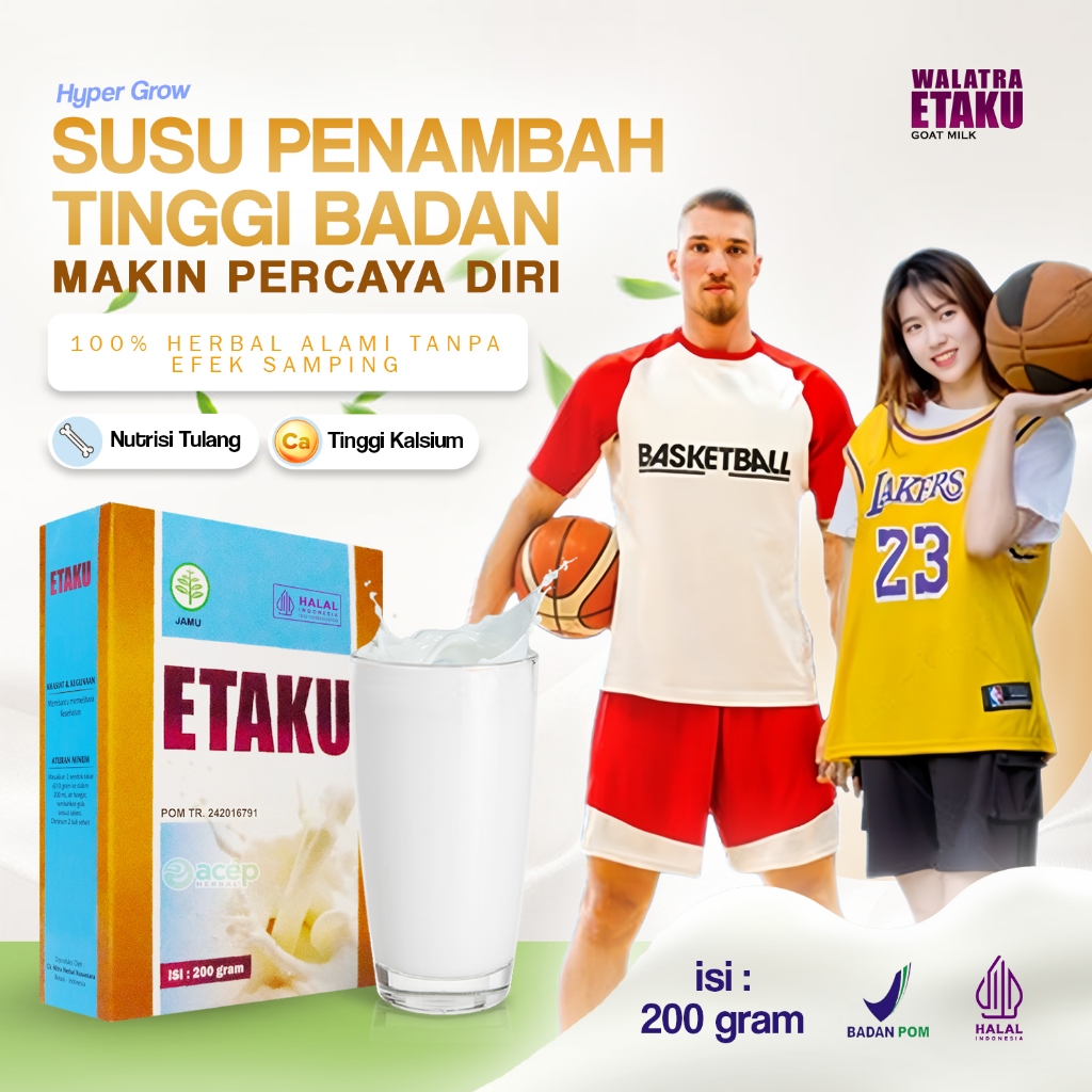 

Obat Peninggi Badan Susu Peninggi Badan Anak dan Dewasa Susu Tinggi Kalsium Perkuat Tulang dan Sendi Protein Penambah Tinggi Badan Etaku Goat Milk 100% ORIGINAL SUSU KAMBING