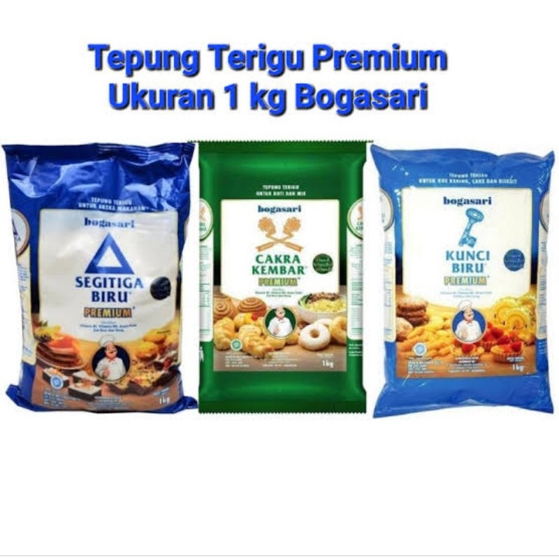 

tepung Segitiga, Cakra dan Kunci Biru kemasan 1 kg