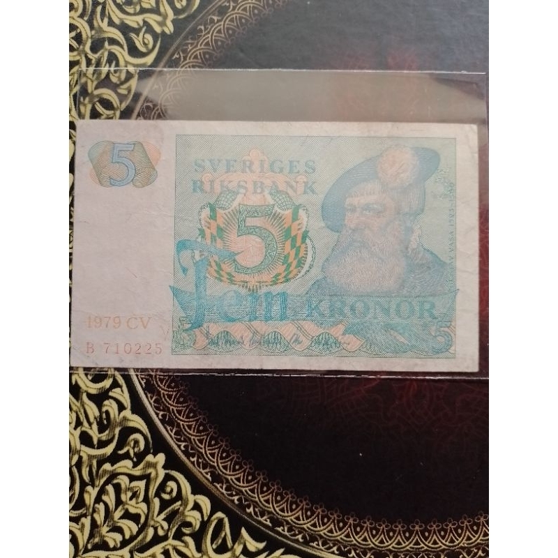 Uang Swedia 5 kronor 1979 vf