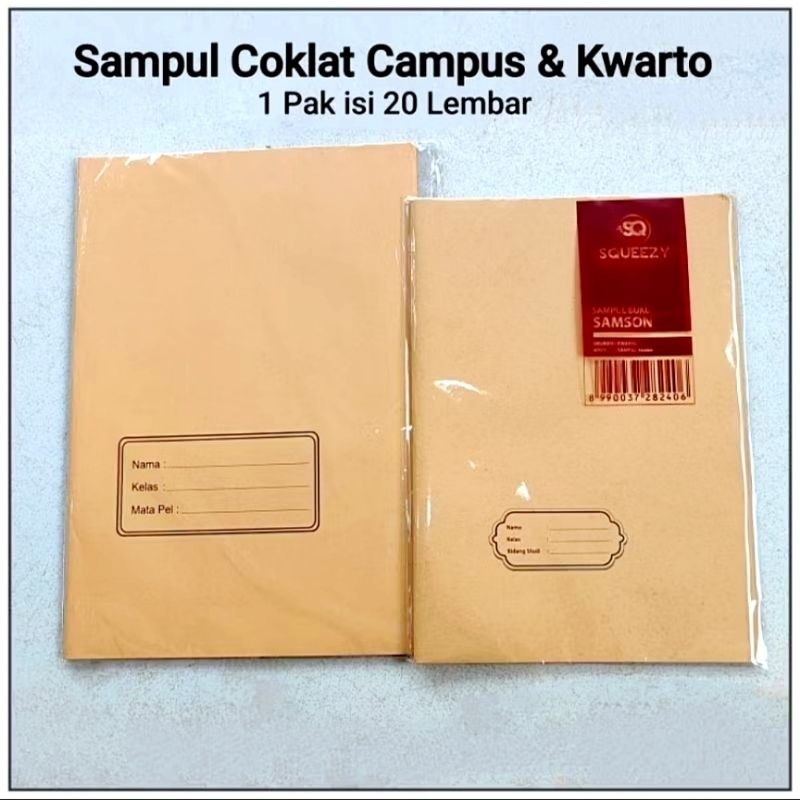 

1 Pak Sampul Buku Coklat NAMA Isi 20 Lembar ( Kwarto & Boxy )