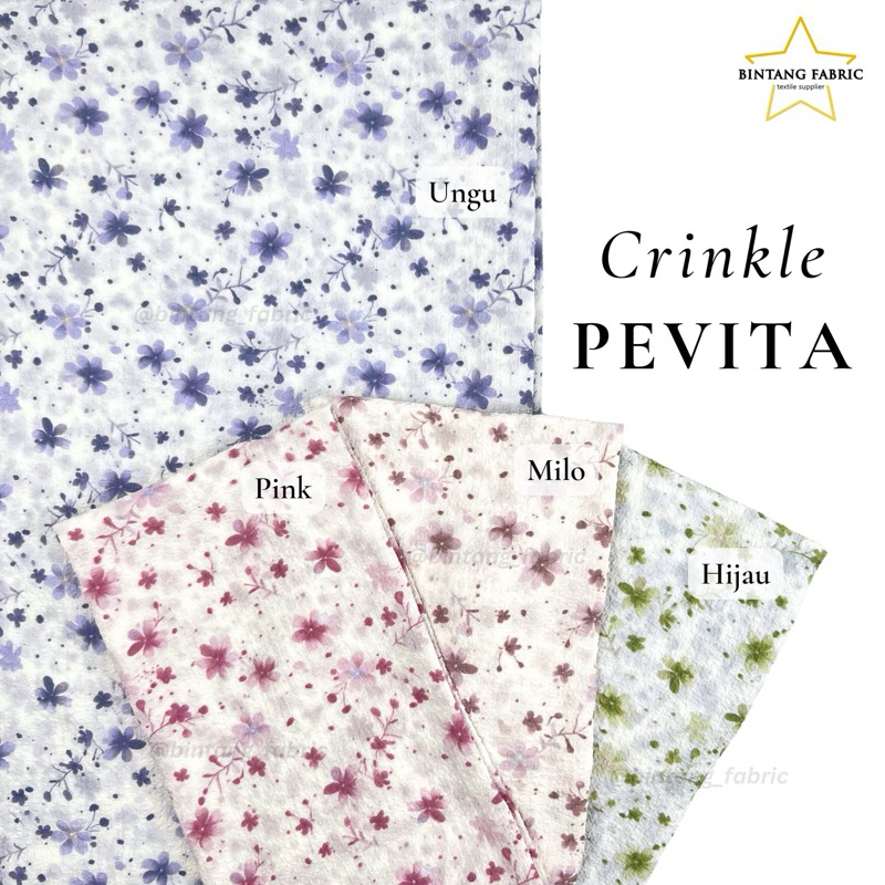 Bintang Fabric Bahan Kain Crinkle Pevita 0,5 meter