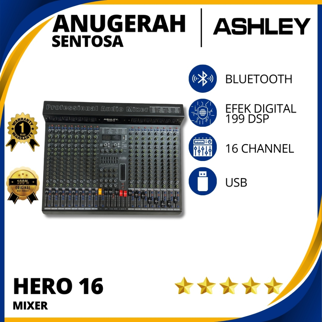 Mixer Audio Ashley Hero 16 (16 Channel) Original