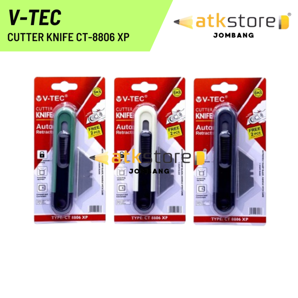 

V-TEC Cutter Knife CT-8806 XP/ Cutter / Pisau Cutter / Kater Pemotong Kertas / Pisau Pemotong Kertas