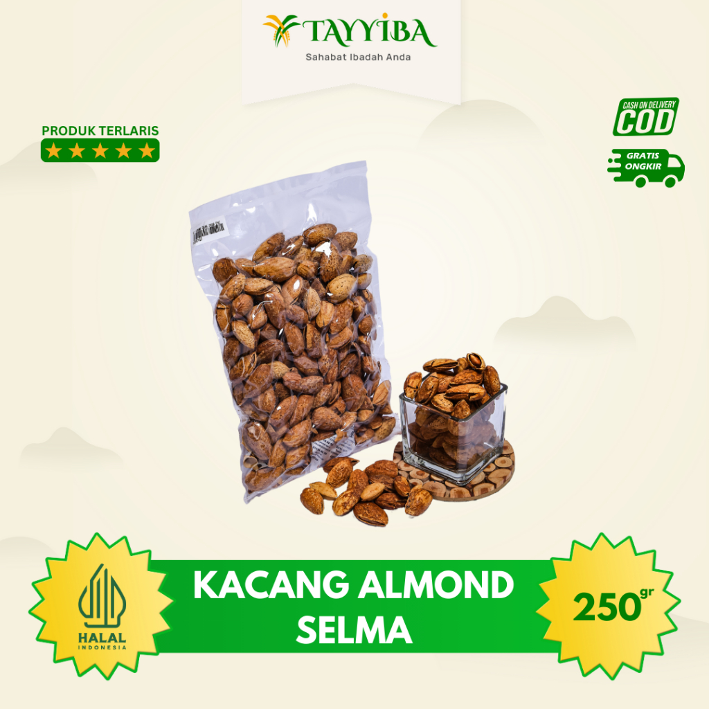 

Kacang Almond Kulit Selma 1Kg/ 500Gr/ 250Gr Original